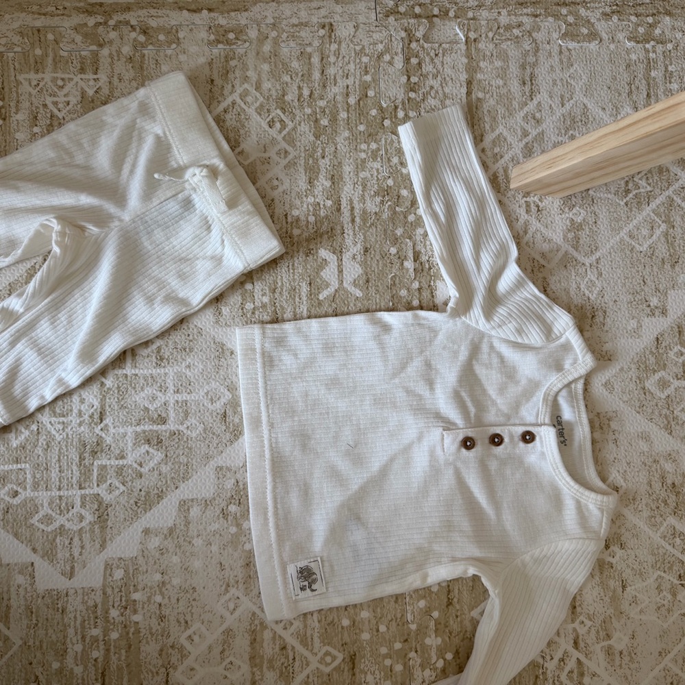 Carter's Cream Ribbed Baby Outfit